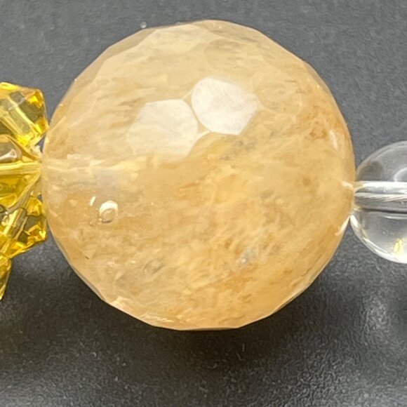 Artisan Glass Statement Necklace Opaline Foiled Beads 4" Tassel Pendant Vintage - Picture 7 of 16